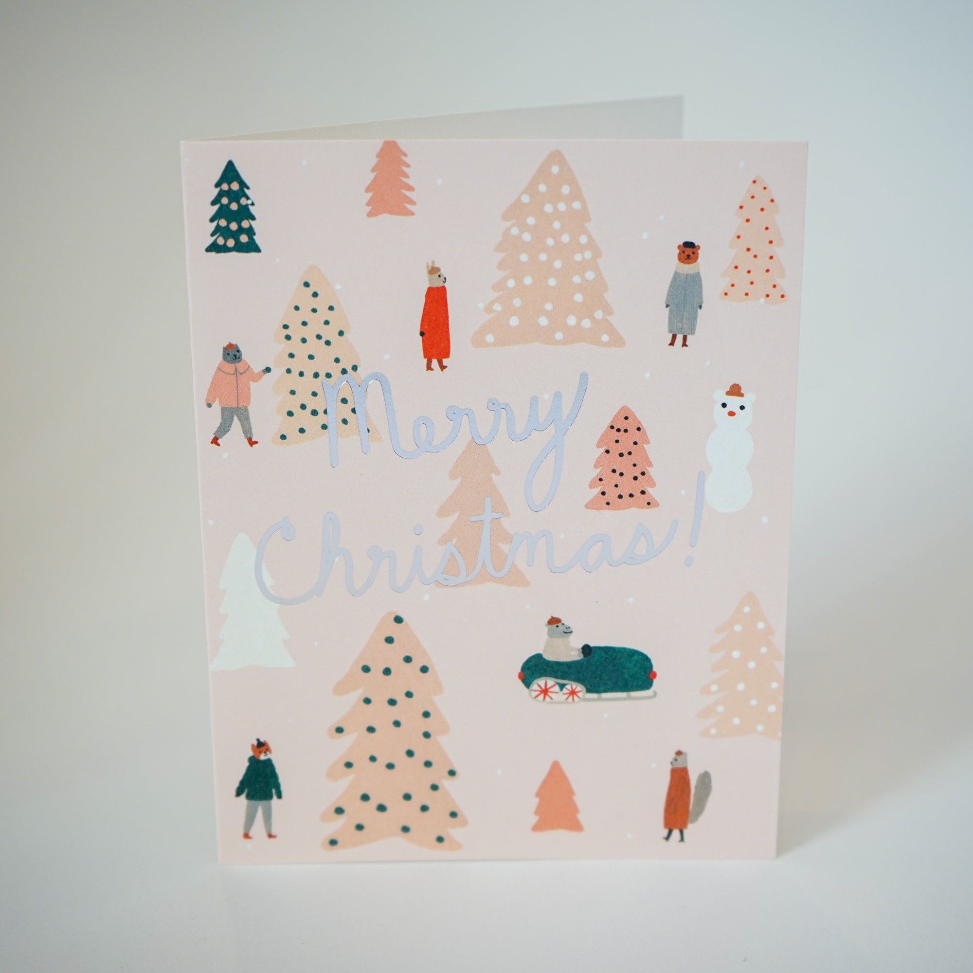 Pink Trees Holiday Card